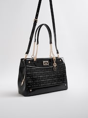 River Island Black Chain Handle Embossed Tote Bag - Image 3 of 6