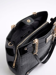 River Island Black Chain Handle Embossed Tote Bag - Image 4 of 6