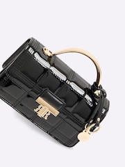 River Island Black Mini Metal Handle Quilted Tote Bag - Image 4 of 6