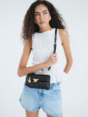 River Island Black Mini Metal Handle Quilted Tote Bag - Image 6 of 6