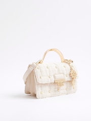 River Island Cream Mini Metal Handle Quilted Tote Bag - Image 4 of 6