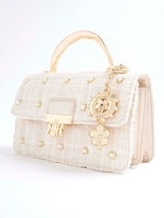 River Island Cream Mini Metal Handle Quilted Tote Bag - Image 5 of 6