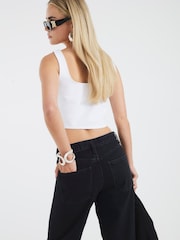 River Island Black Petite High Rise Relaxed Straight Leg Jeans - Image 2 of 4