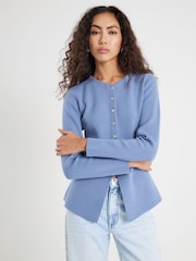River Island Blue Button up Cardigan - Image 3 of 6