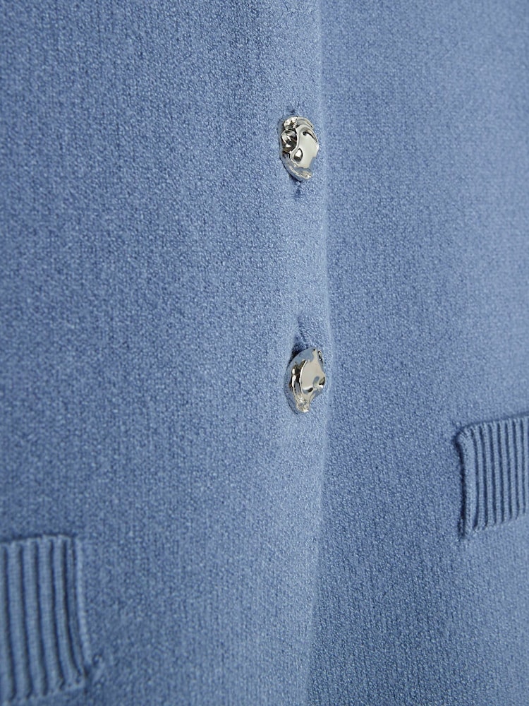 River Island Blue Button up Cardigan - Image 7 of 7