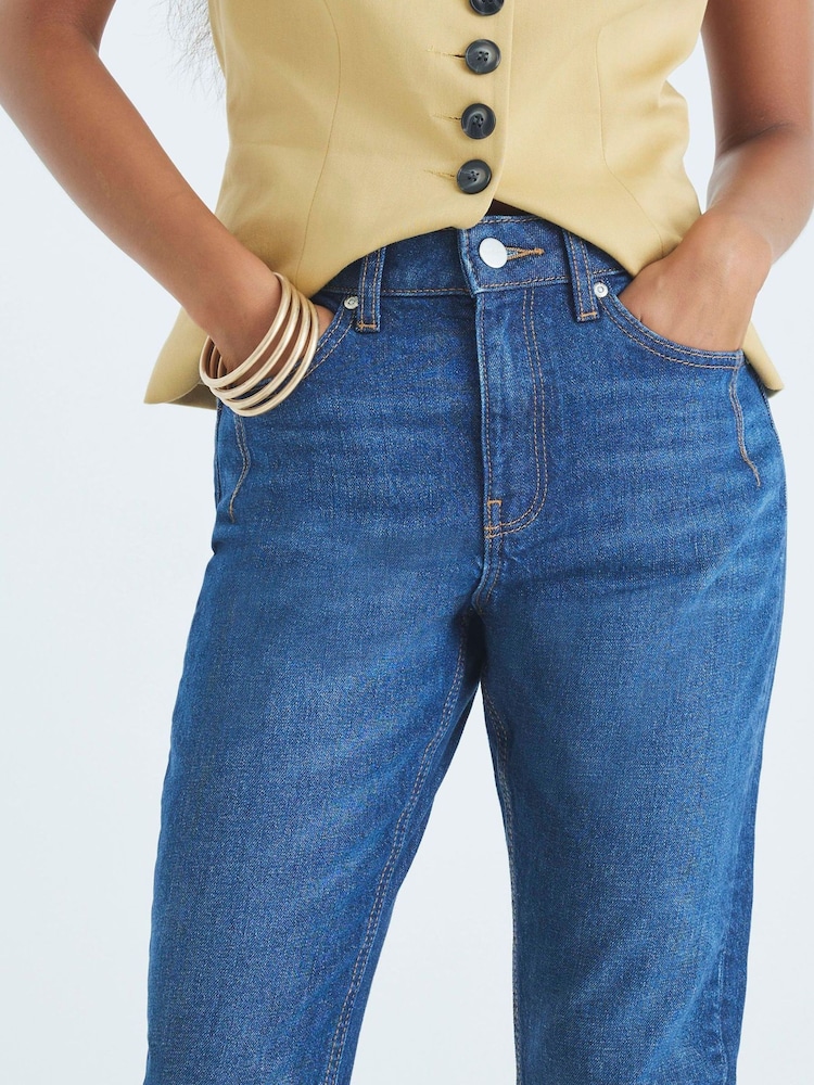 River Island Blue Petite Mom Sculpt Jeans - Image 4 of 4