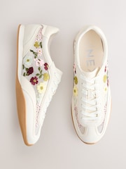 White Floral Forever Comfort®? Slim Sole Embroidered Trainers - Image 1 of 7