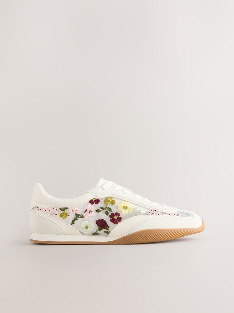 White Floral Forever Comfort®? Slim Sole Embroidered Trainers - Image 7 of 7