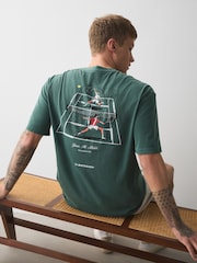Green Dunlop Tennis Regular Fit Sports Graphic Licence T-Shirt - Image 1 of 9
