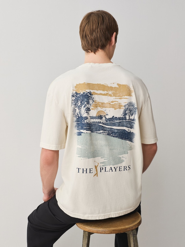 Cream Golf Regular Fit Sports Graphic Licence T-Shirt - Image 1 of 9