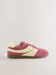 Pink Forever Comfort® Suede Slimline Panelled Lace Up Trainers - Image 2 of 9
