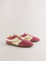 Pink Forever Comfort® Suede Slimline Panelled Lace Up Trainers - Image 3 of 9