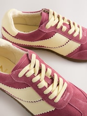 Pink Forever Comfort® Suede Slimline Panelled Lace Up Trainers - Image 4 of 9