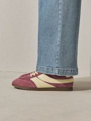 Pink Forever Comfort® Suede Slimline Panelled Lace Up Trainers - Image 7 of 9