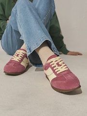 Pink Forever Comfort® Suede Slimline Panelled Lace Up Trainers - Image 9 of 9
