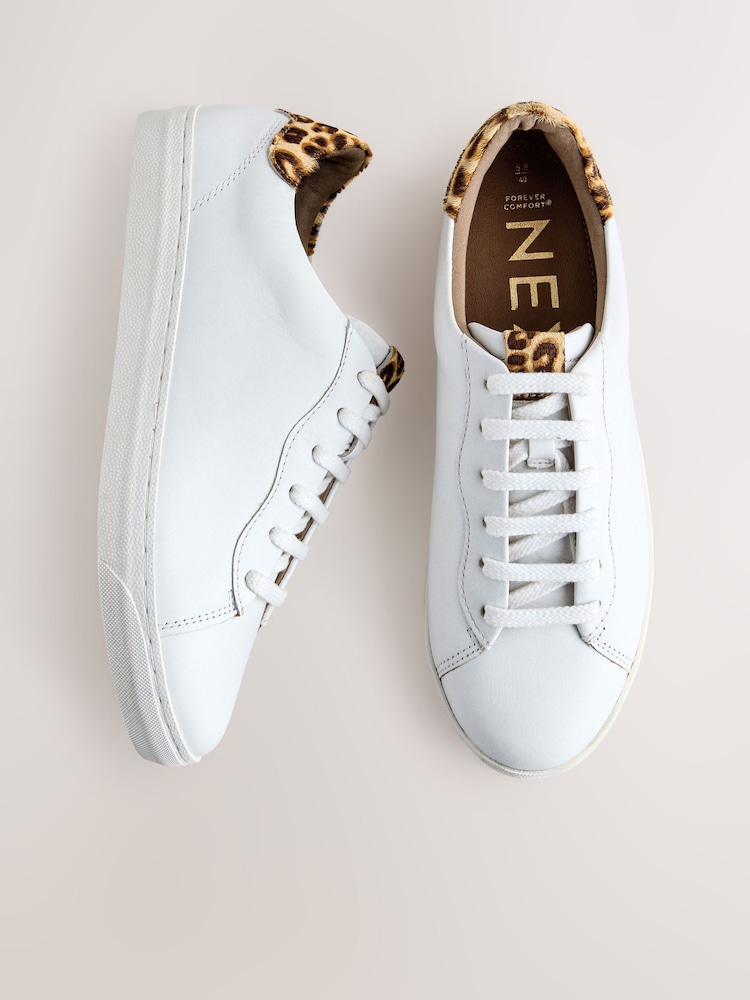 Alb - Ghete sport Forever Comfort® din piele cu șiret - Imaginea 1 din 10