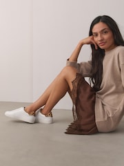 Alb - Ghete sport Forever Comfort® din piele cu șiret - Imaginea 6 din 10