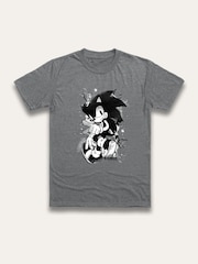 Brand Threads Grey Sonic The Hedgehog Print T-Shirt - Image 1 of 1
