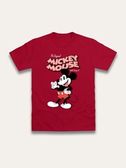 Brand Threads Red Mickey Mouse Print T-Shirt - Image 1 of 1
