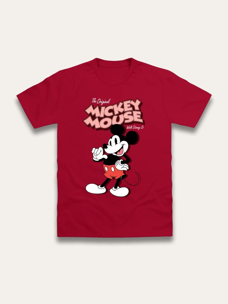 Brand Threads Red Mickey Mouse Print T-Shirt - Image 1 of 1
