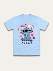 Brand Threads Blue Stitch Print T-Shirt - Image 1 of 1