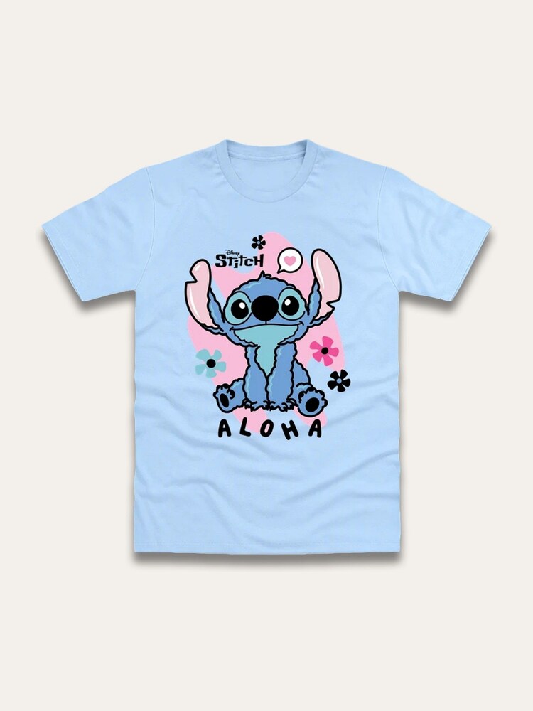 Brand Threads Blue Stitch Print T-Shirt - Image 1 of 1
