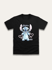 Brand Threads Black Stitch Print T-Shirt - Image 1 of 1