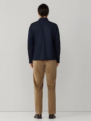 Hackett Blue Herringbone Flannel Overshirt - Image 5 of 6