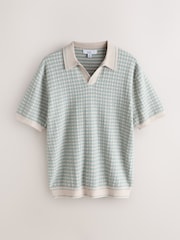 Blue/Ecru Regular Fit Stripe Trophy Neck Polo Shirt - Image 5 of 7