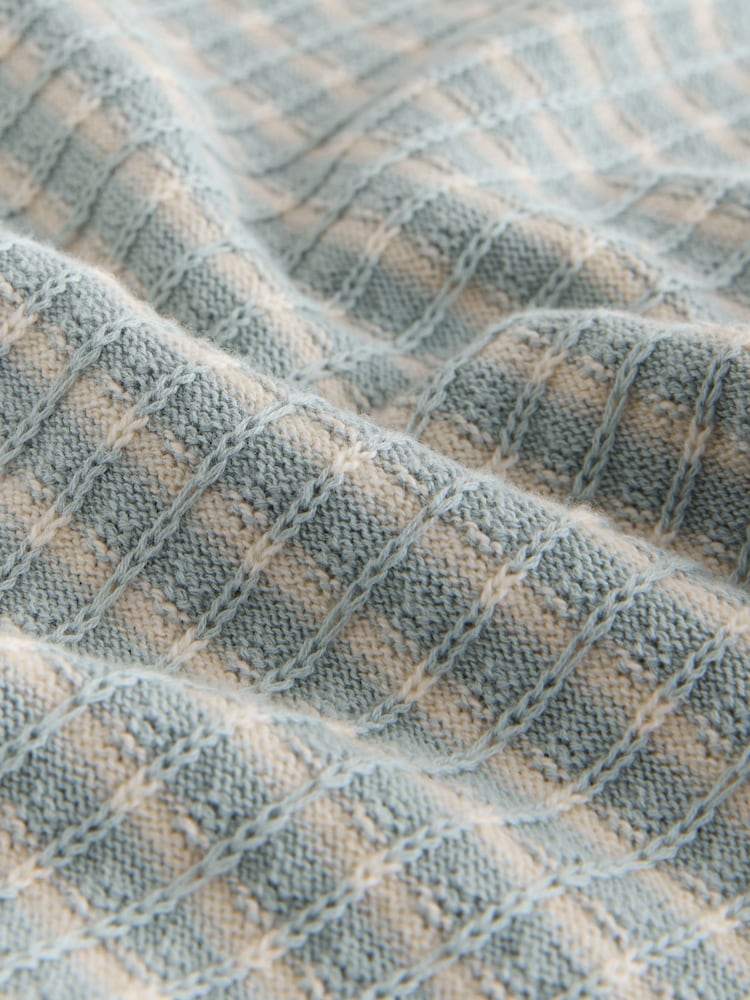 Blue/Ecru Regular Fit Stripe Trophy Neck Polo Shirt - Image 7 of 7