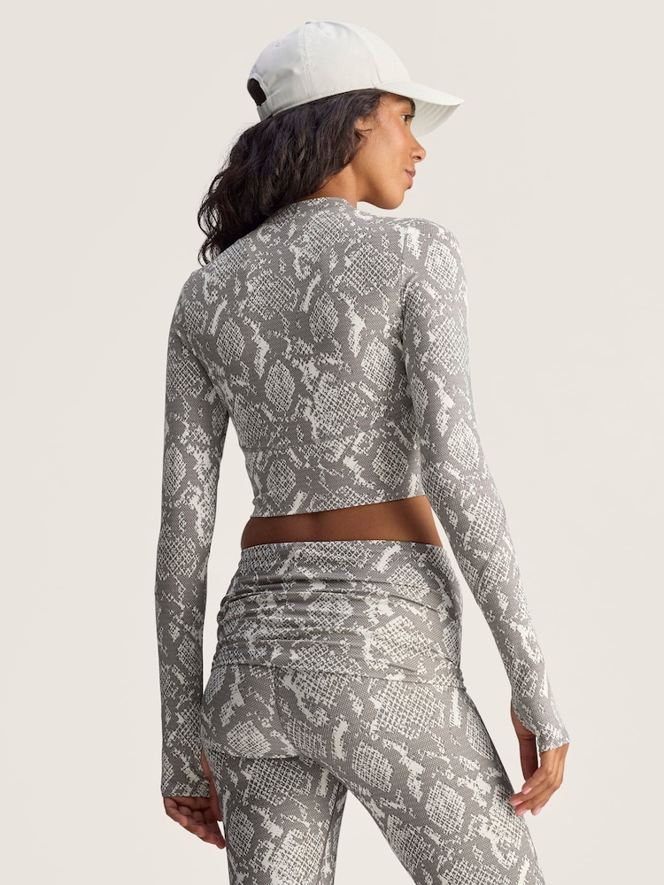adidas Stella McCartney Brown Snake Print Crop Long Sleeve Top - Image 2 of 7 adidas Stella McCartney Brown Snake Print Crop Long Sleeve Top - Image 2 of 7