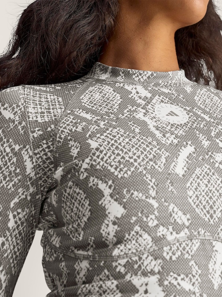 adidas Stella McCartney Brown Snake Print Crop Long Sleeve Top - Image 7 of 7 adidas Stella McCartney Brown Snake Print Crop Long Sleeve Top - Image 7 of 7
