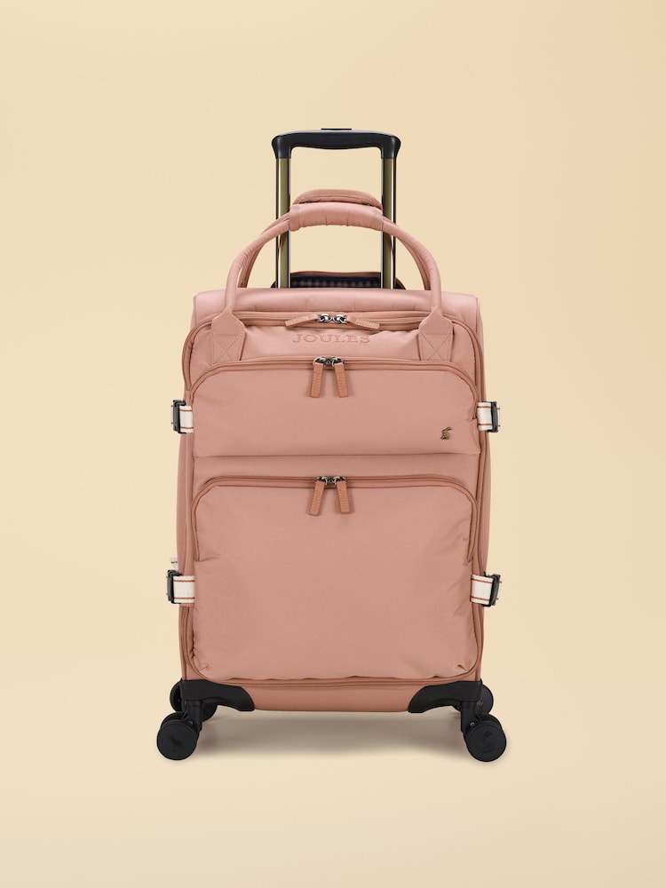 Joules Epwell Pink Cabin Four Wheel Soft Suitcase - Image 1 of 6
