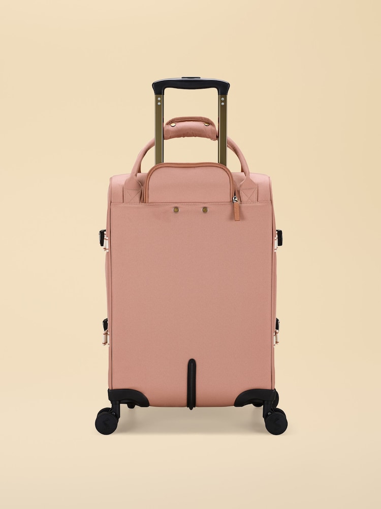 Joules Epwell Pink Cabin Four Wheel Soft Suitcase - Image 2 of 6