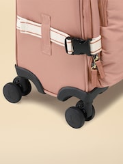 Joules Epwell Pink Cabin Four Wheel Soft Suitcase - Image 4 of 6