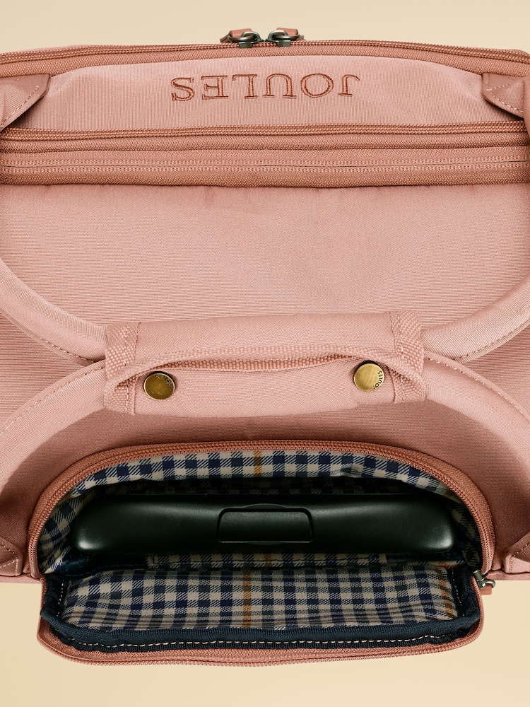 Joules Epwell Pink Cabin Four Wheel Soft Suitcase - Image 6 of 6