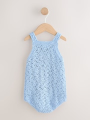 Blue Daisy Knitted Baby Romper (0mths-2yrs) - Image 2 of 8