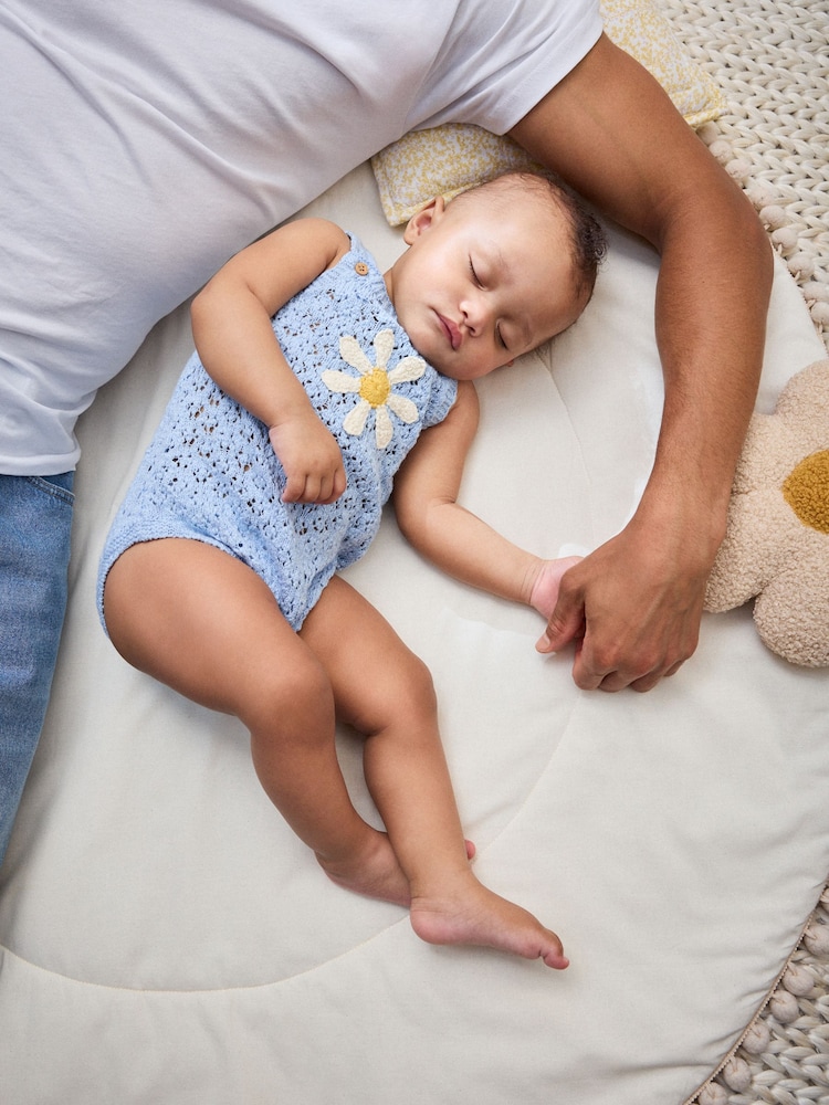 Blue Daisy Knitted Baby Romper (0mths-2yrs) - Image 2 of 8