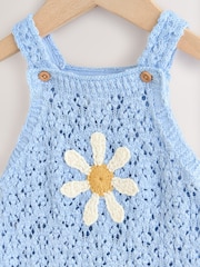 Blue Daisy Knitted Baby Romper (0mths-2yrs) - Image 5 of 8