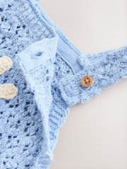 Blue Daisy Knitted Baby Romper (0mths-2yrs) - Image 8 of 8