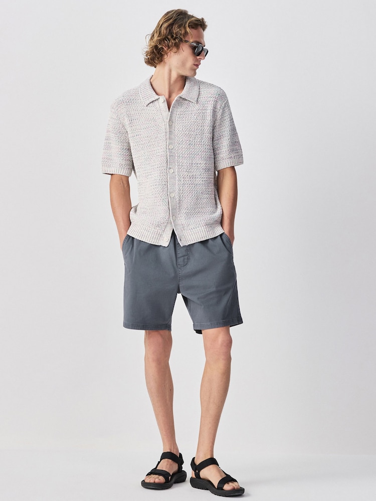 Grey Regular Fit Twist Knitted Shirt - Image 2 of 7