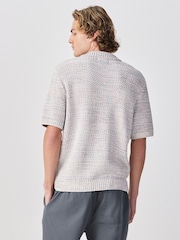 Grey Regular Fit Twist Knitted Shirt - Image 3 of 7