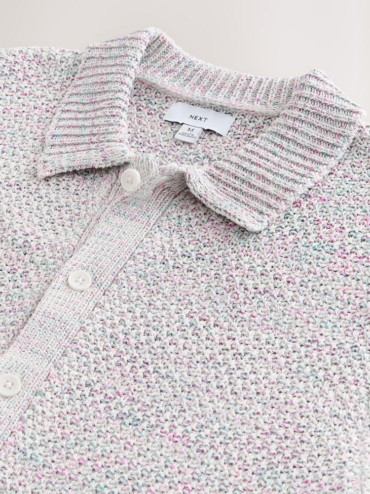 Grey Regular Fit Twist Knitted Shirt - Image 7 of 7