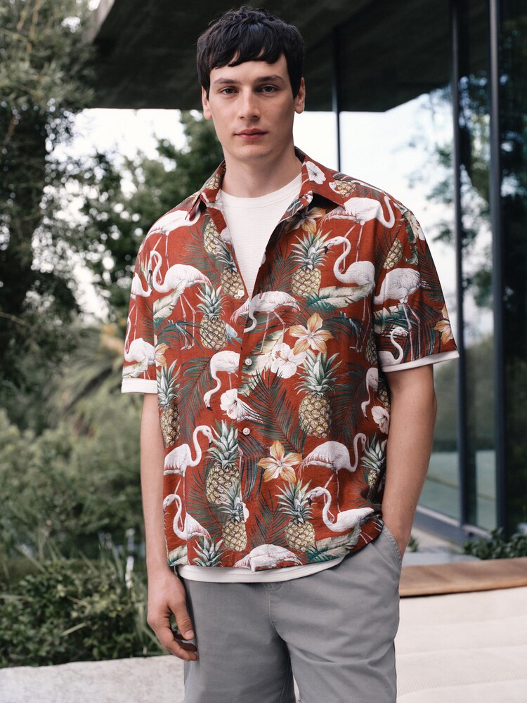 Red N. Premium Printed Short Sleeve Shirt - Image 1 of 4