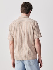 Brown Stripe Jaquard Short Sleeve Shirt - Image 3 of 7