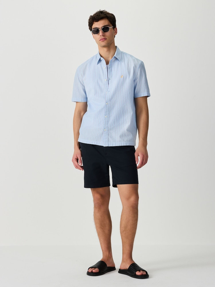 Blue Stripe Seersucker Short Sleeve Shirt - Image 2 of 9