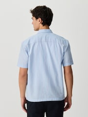 Blue Stripe Seersucker Short Sleeve Shirt - Image 3 of 9