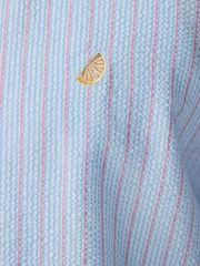 Blue Stripe Seersucker Short Sleeve Shirt - Image 6 of 9