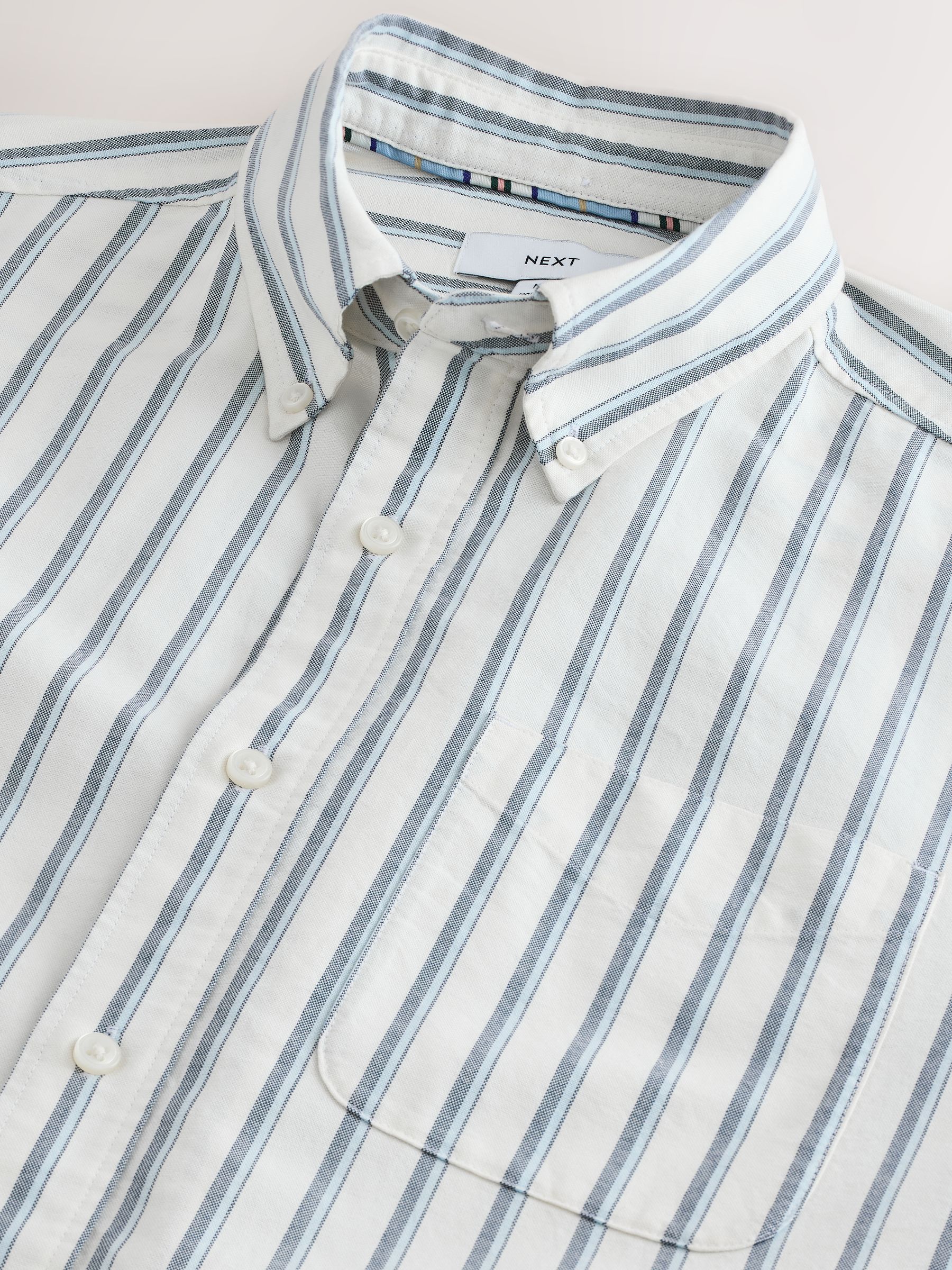Buy Blue Stripe Oxford Long Sleeve Shirt from the Next UK online shop