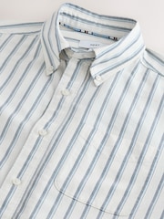 蓝色 - 条纹牛津布长袖衬衫 - 9的图像9｝